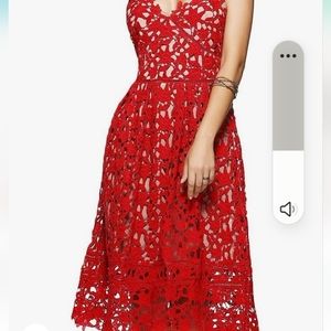 Red Crochet Midi dress